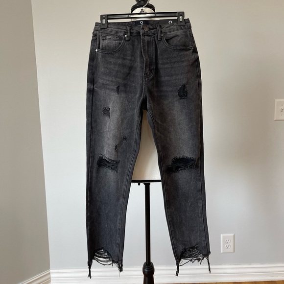 Insane Gene Denim - Insane Gene new with tags high waist girlfriend jeans size 24 fray black denim